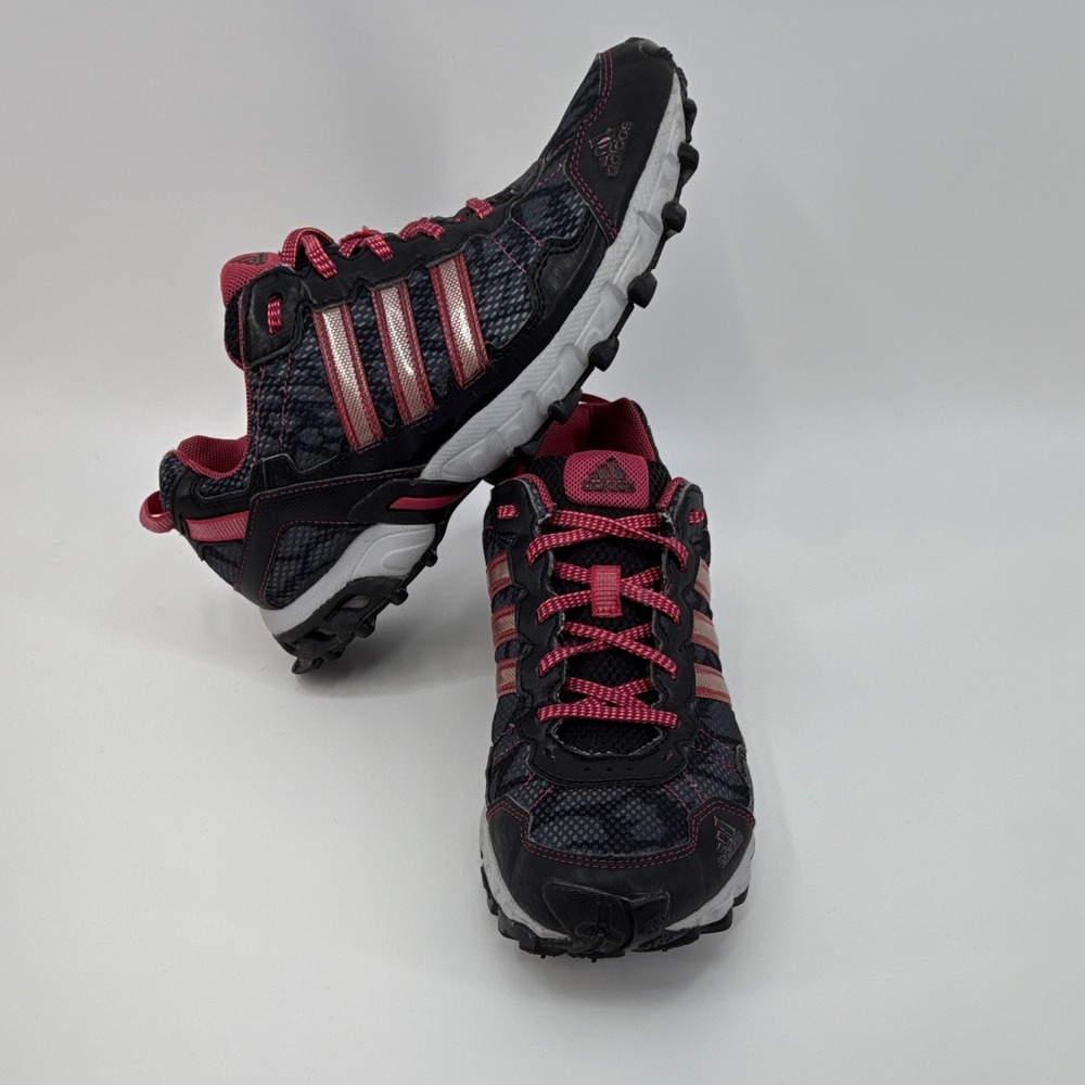 adidas Thrasher Womens 8.5 Running Shoes Black Pink Breathable Low Top C76331